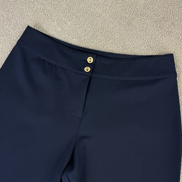 St. John Collection High Rise Straight Leg Dress Pant Trousers Navy Blue Size 6 - Picture 3 of 12